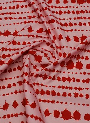 Хлопок (н) красная  абстракция на розовом - в интернет-магазине тканей Тессутидея арт. 01-7408