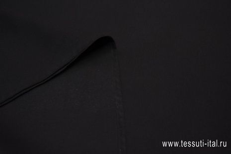 Трикотаж хлопок дабл с прослойкой поролона (о) черный  - итальянские ткани Тессутидея арт. 12-0989