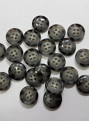 Пуговица пластик 4 прокола d-14мм серая меланжевая - в интернет-магазине тканей Тессутидея арт. F-5204