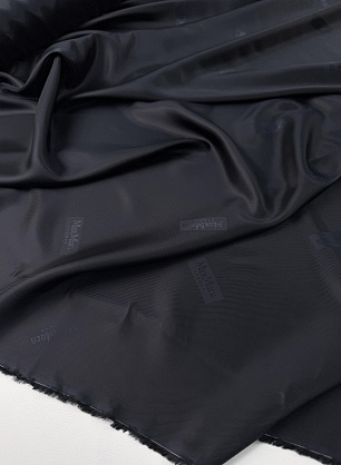 Подкладочная диагональ вискоза с надписью (о) темно-синяя - в интернет-магазине тканей Тессутидея арт. 08-1678