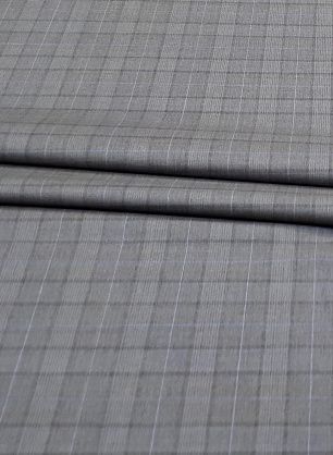 Костюмная (н) бежево-голубая клетка - в интернет-магазине тканей Тессутидея арт. 05-3001