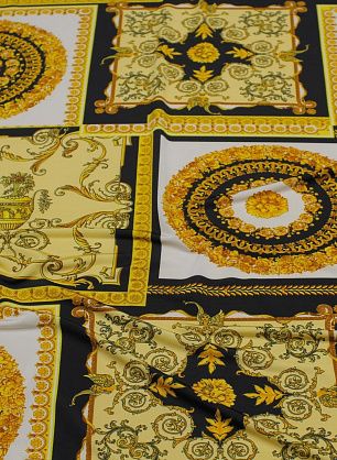 Трикотаж (н) желто-черный орнамент - в интернет-магазине тканей Тессутидея арт. 14-1723