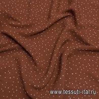 Плательная (н) белый горох на коричневом - итальянские ткани Тессутидея арт. 04-1407