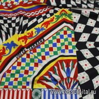 Сорочечная (н) яркий геометрический орнамент - итальянские ткани Тессутидея арт. 01-7323