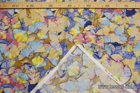 Крепдешин (н) яркая цветочная абстракция - итальянские ткани Тессутидея арт. 10-3712