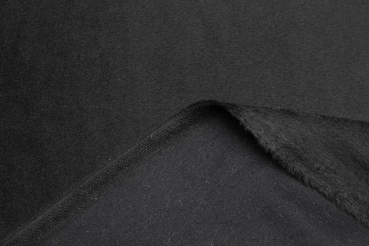 Пальтовая альпака+шерсть (о) черная - итальянские ткани Тессутидея арт. 09-2164