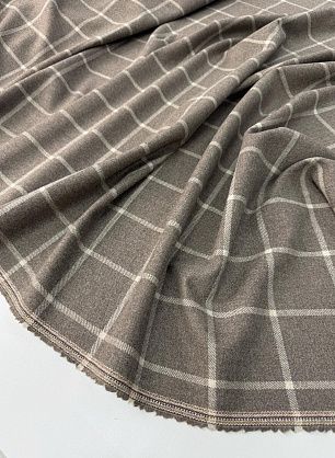 Костюмная шерсть (н) светло-коричневая клетка - в интернет-магазине тканей Тессутидея арт. 05-5052