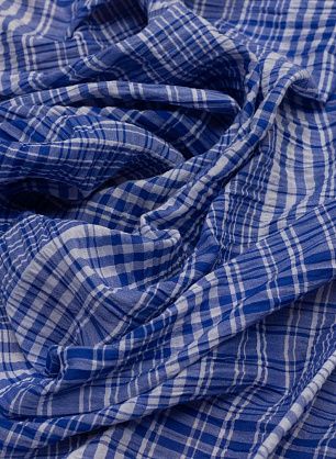 Сорочечная крэш (н) сине-белая - в интернет-магазине тканей Тессутидея арт. 01-5276