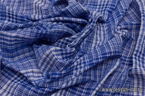 Сорочечная крэш (н) сине-белая - итальянские ткани Тессутидея арт. 01-5276