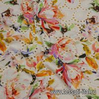 Шитье (н) крупный цветочный рисунок на белом - итальянские ткани Тессутидея арт. 01-7150