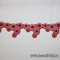 Кружево (о) черное, красное ш-6,5см - итальянские ткани Тессутидея арт. 03-2768