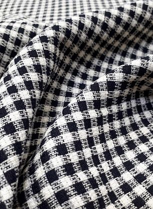 Плательная стрейч (н) черно-белая клетка - в интернет-магазине тканей Тессутидея арт. 01-4962