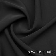 Шелк кади продублированный (о) черный - итальянские ткани Тессутидея арт. 10-3882