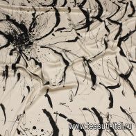 Плательная вискоза (н) черная абстракция на айвори - итальянские ткани Тессутидея арт. 04-1681