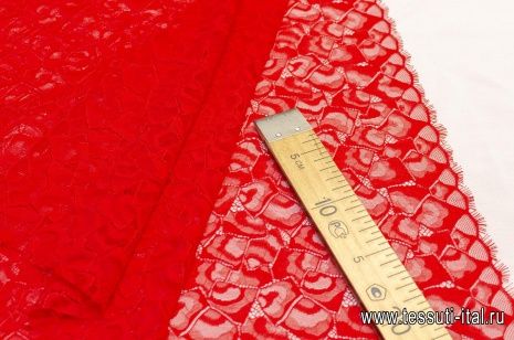 Кружевное полотно (о) красное Solstiss - итальянские ткани Тессутидея арт. 03-5857