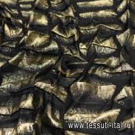 Плательная матлассе купон (1,48м) (н) черно-золотая - итальянские ткани Тессутидея арт. 03-6715