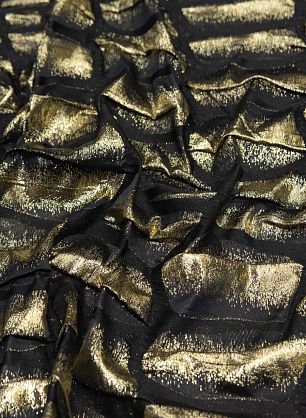 Плательная матлассе купон (1,48м) (н) черно-золотая - в интернет-магазине тканей Тессутидея арт. 03-6715