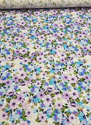 Плательная (н) сиренево-голубой цветочный орнамент - в интернет-магазине тканей Тессутидея арт. 01-3962
