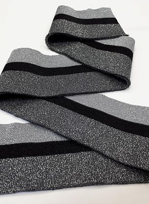 Подвяз с люрексом (н) серо-черный 9*100см  - в интернет-магазине тканей Тессутидея арт. F-4080