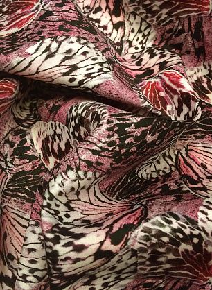 Плательная (н) бабочки на черно-бело-розовом Ungaro - в интернет-магазине тканей Тессутидея арт. 01-4110