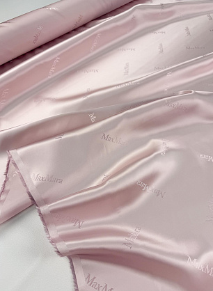 Подкладочная вискоза с надписью (о) розовая - в интернет-магазине тканей Тессутидея арт. 08-1675