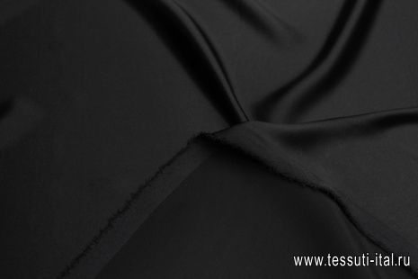 Шелк атлас (о) черный - итальянские ткани Тессутидея арт. 10-3646