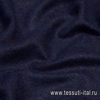 Пальтовая лоден (о) темно-синяя с волокнами - итальянские ткани Тессутидея арт. 09-1790