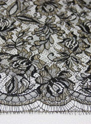 Кружево с люрексом (н) черно-золотое ш-90см Solstiss - в интернет-магазине тканей Тессутидея арт. 03-3262