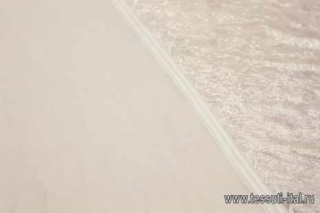 Бархат с люрексом (о)  светло-бежевый - итальянские ткани Тессутидея арт. 03-5016
