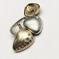 Пуговица на ножке  d-32мм металл, стразы Swarovski в ассортименте - итальянские ткани Тессутидея арт. F-1672