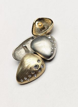 Пуговица на ножке  d-32мм металл, стразы Swarovski в ассортименте - в интернет-магазине тканей Тессутидея арт. F-1672