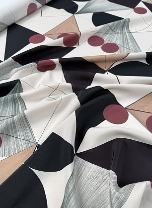 Крепдешин (н) геометрический рисунок в клетке - в интернет-магазине тканей Тессутидея арт. 10-4800