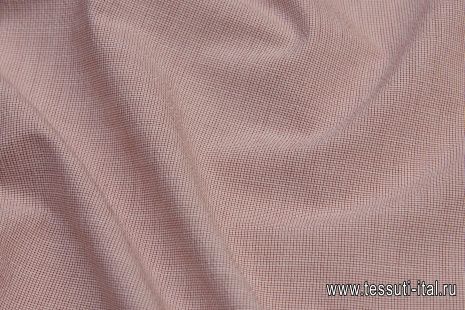 Сорочечная крэш стрейч (н) мелкая красно-белая клетка - итальянские ткани Тессутидея арт. 01-6436