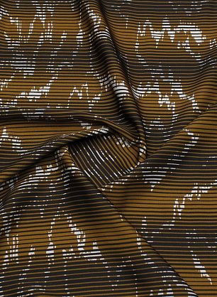 Плательная вискоза 170 г/м (н) белый рисунок на коричневой полоске - в интернет-магазине тканей Тессутидея арт. 04-1718