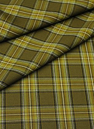 Костюмная (н) черно-оливковая клетка - в интернет-магазине тканей Тессутидея арт. 05-4538
