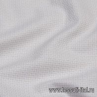 Сорочечная твил (н) елочка на бело-серой клетке - итальянские ткани Тессутидея арт. 01-6120
