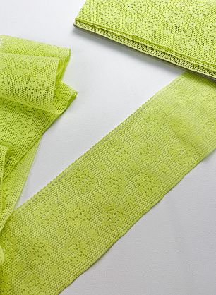 Кружевная резинка (о) салатовая 10,5см - в интернет-магазине тканей Тессутидея арт. 03-2098