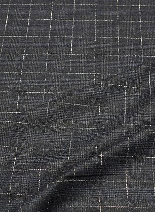 Костюмная стрейч (н) сине-серо-белая клетка - в интернет-магазине тканей Тессутидея арт. 05-4589