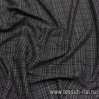Джерси (н) черно-серая стилизованная клетка - итальянские ткани Тессутидея арт. 13-1546
