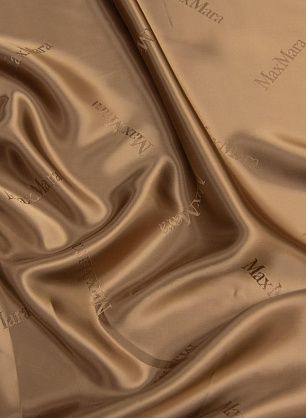 Подкладочная вискоза (о) коричневая с надписью Max Mara - в интернет-магазине тканей Тессутидея арт. 08-1191
