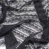 Кружевное полотно (о) черное - итальянские ткани Тессутидея арт. 02-9045