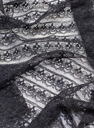 Кружевное полотно (о) черное - в интернет-магазине тканей Тессутидея арт. 02-9045