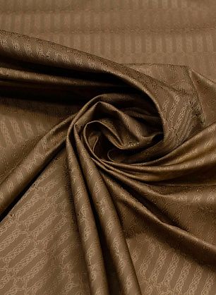 Плащевая с водоотталкивающим покрытием (н) логотип на коричневом - в интернет-магазине тканей Тессутидея арт. 11-0488