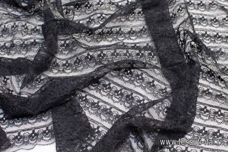 Кружевное полотно (о) черное - итальянские ткани Тессутидея арт. 02-9045