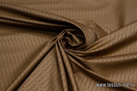 Плащевая с водоотталкивающим покрытием (н) логотип на коричневом - итальянские ткани Тессутидея арт. 11-0488