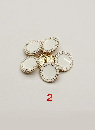 Пуговица металл на ножке d-20мм белая с золотом, черная с золотом, черная с серебром - в интернет-магазине тканей Тессутидея арт. F-6636
