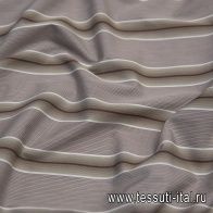 Сорочечная (н) бело-коричневая полоска  - итальянские ткани Тессутидея арт. 01-6298