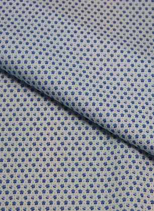 Сорочечная стрейч (н) мелкий синий цветочный орнамент на голубом - в интернет-магазине тканей Тессутидея арт. 01-3086