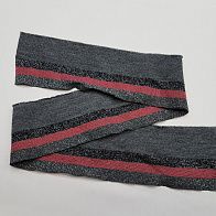 Подвяз с люрексом (н) серо-черно-лиловый 10*95см  - итальянские ткани Тессутидея арт. F-3560