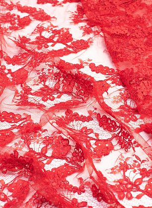 Кружевное полотно (о) красное - в интернет-магазине тканей Тессутидея арт. 03-6137